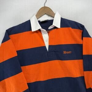 Vintage Hobart College Rugby Shirt Men's Small Blue Orange Embroidered Barbarian